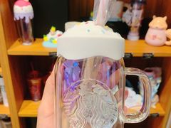夏日奶油款玻璃吸管杯-星巴克(大连柏威年店)