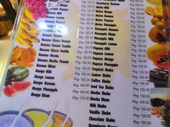 菜单-Jonah's Fruit Shake & Snack Bar