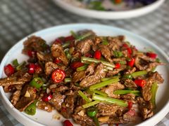 小炒黄牛肉-虹海圣肉饼店家常菜馆