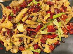 干煸鱿鱼须-大眼锅贴水饺(河东店)
