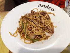 黑椒蘑菇牛柳意面-清真·艾美可餐厅(鹏欣水游城店)