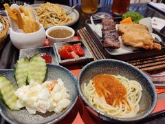 炙烤板铁牛排加香煎扁鳕鱼-天母蓝鸟西餐厅·烘焙蛋糕(十三碗店)