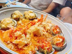 鲍鱼开背虾-东来菜馆•手抓海鲜家常菜•海鲜锅贴(鸽子窝店)