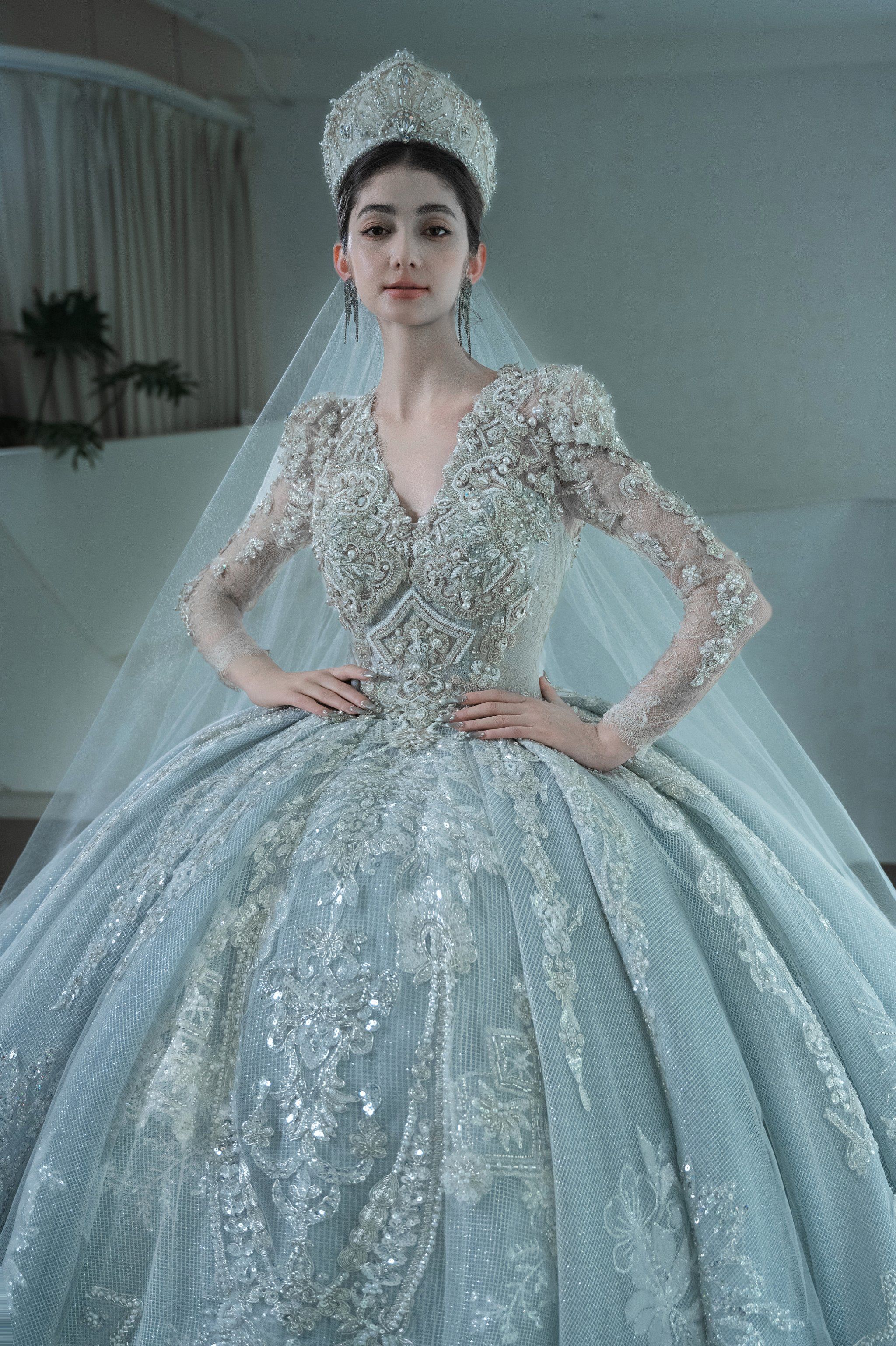 一眼沦陷万千少女的蓝色婚纱梦