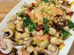 油淋三鲜娃娃菜-景祥海鲜美食餐厅
