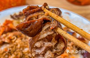 Roast Duck, Char Siu, and Pig Intestine Rice Platter