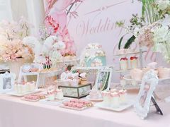 粉色宝宝宴甜品桌-李奥斯汀蛋糕商务茶歇·甜品台·企业活动团建(长寿路店)