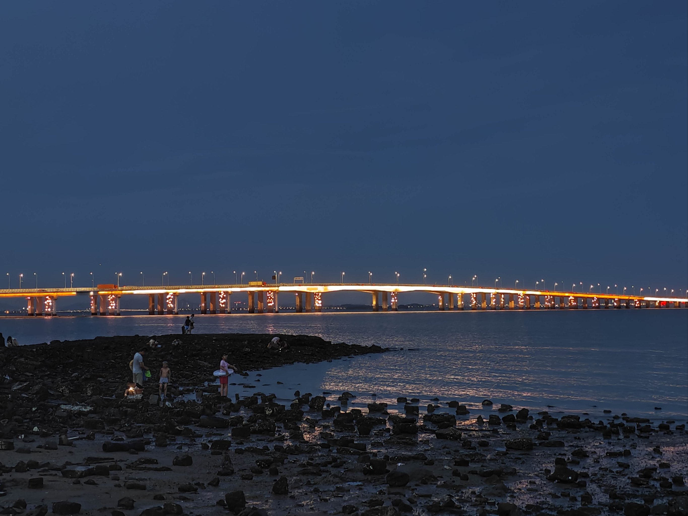 夜晚的大海 真实照片图片