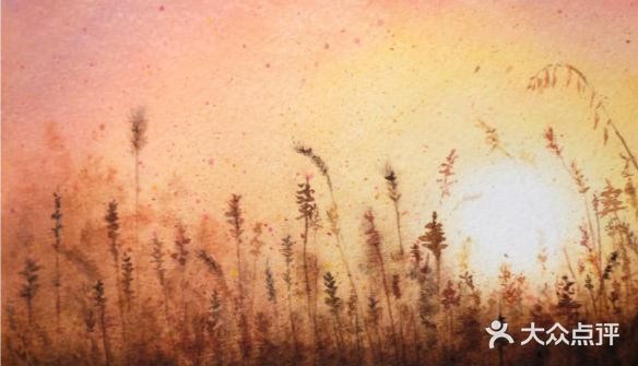 美丽的夕阳水彩画作品欣赏[吐][吐]