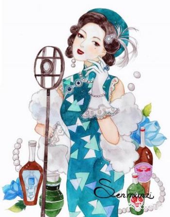 一袭青衣，染就一树芳华