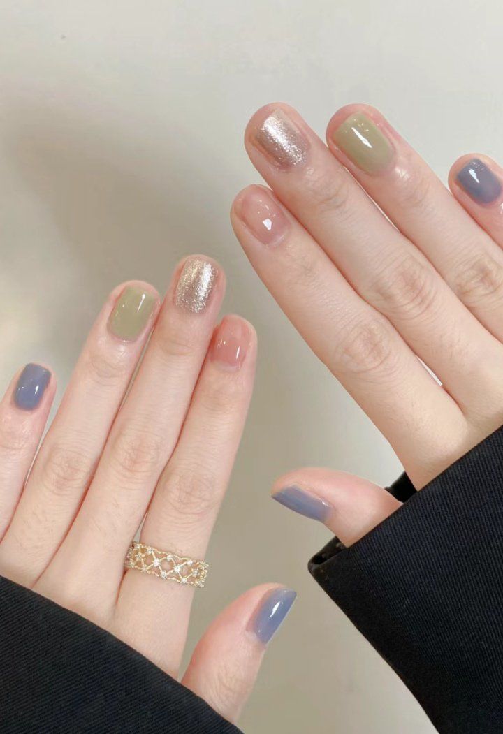 浅色系好温柔,夏日调色美甲