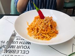 烤大虾风味意面-1981牛排西餐厅(海信店)