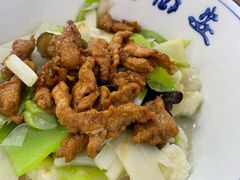 莲菜炒肉片煮馍-赵西安三鲜煮馍馆(大车家巷店)