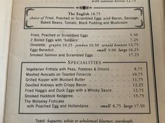 菜单-The Wolseley
