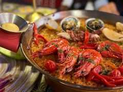 西班牙精选海鲜大虾铁板饭-BROWNSTONE布朗石西班牙餐厅(富城店)