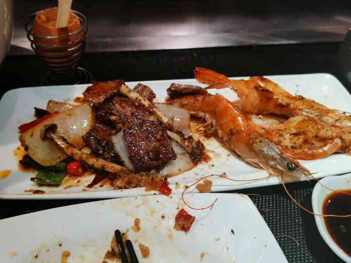 青石牛铁板烧(银泰城店)-"这次去吃,周末人多,服务和味道不如平时,.