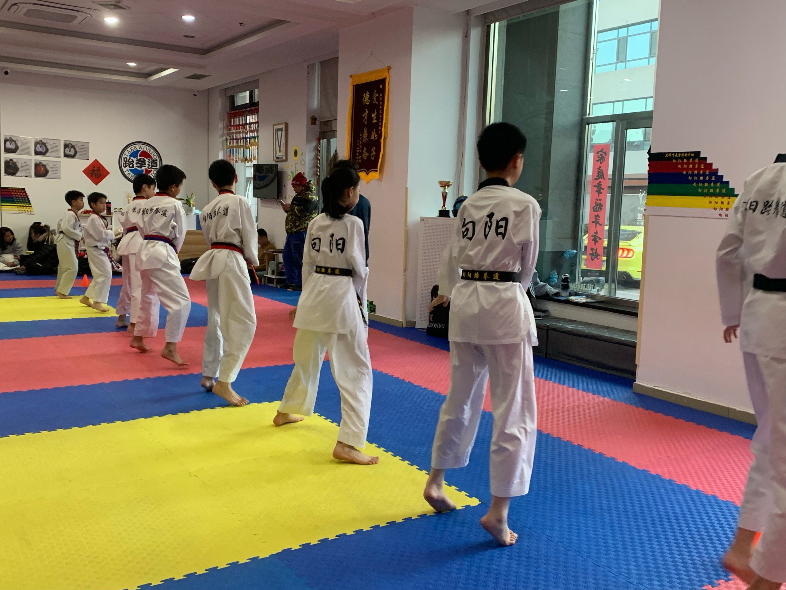 周末的跆拳道训练人员爆满!