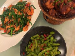 韭菜炒小河虾-烧肉馆(古北水镇景区店)