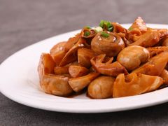 口蘑烧春笋-听涛雅苑百味饺子老家菜馆