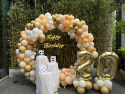 -鲸舞气球派对·宝宝宴·十岁生日布置·轻奢品牌形象店