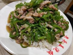 青椒肉丝盖浇饭-老头盖浇饭(南京新街口明瓦廊宏光酒店店)