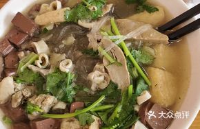Duck Gizzard and Duck Blood Noodle Soup