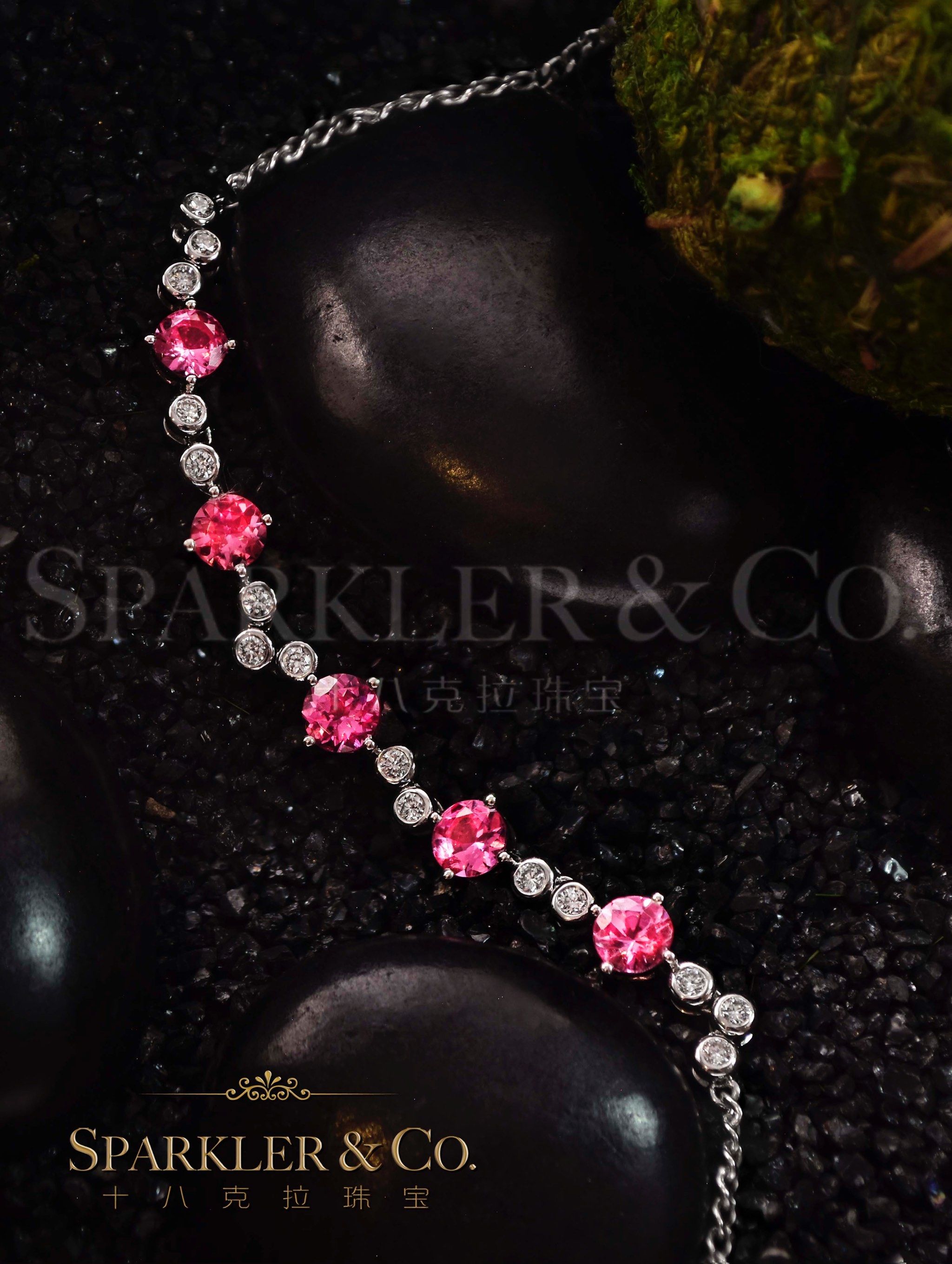 款式推荐| 18k金尖晶石钻石手链