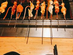 会自己转的烧烤炉-悦屋老板娘的烤肉店(紫薇田园店)