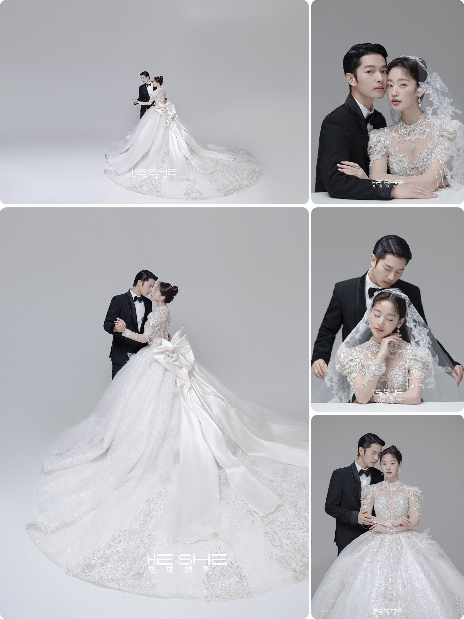韩系千金的低饱和度灰色系婚纱照