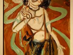 宋贤珍·油画《临摹敦煌壁画·北魏乐伎》-上海油画雕塑院