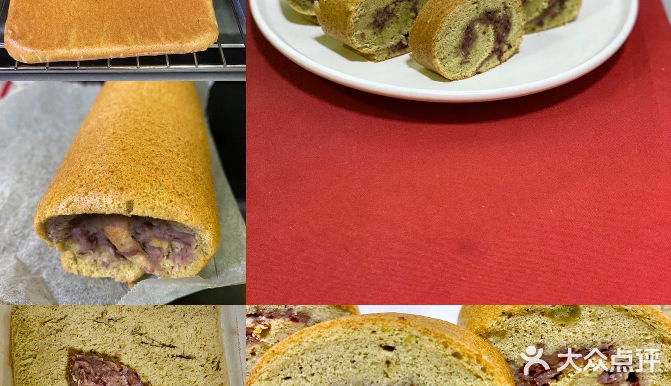 自制抹茶红豆蛋糕卷