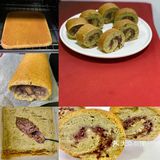 自制抹茶红豆蛋糕卷