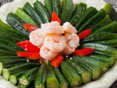 秋葵炒虾仁-蒙古人烤羊大师(工农大路创始店)