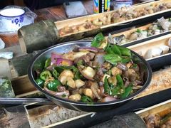 藕尖炒鸡杂-香竹农庄•传统竹筒饭(十年店)