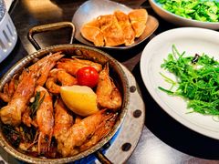 橄榄油蒜香煎虾-庐灶江南·江南菜·四合院Bistro(东直门雍和宫·原华侨宾馆店)