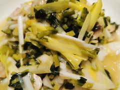 雪菜笋片炒蘑菇-丁记盐蘸牛肉·新杭菜(河东路店)