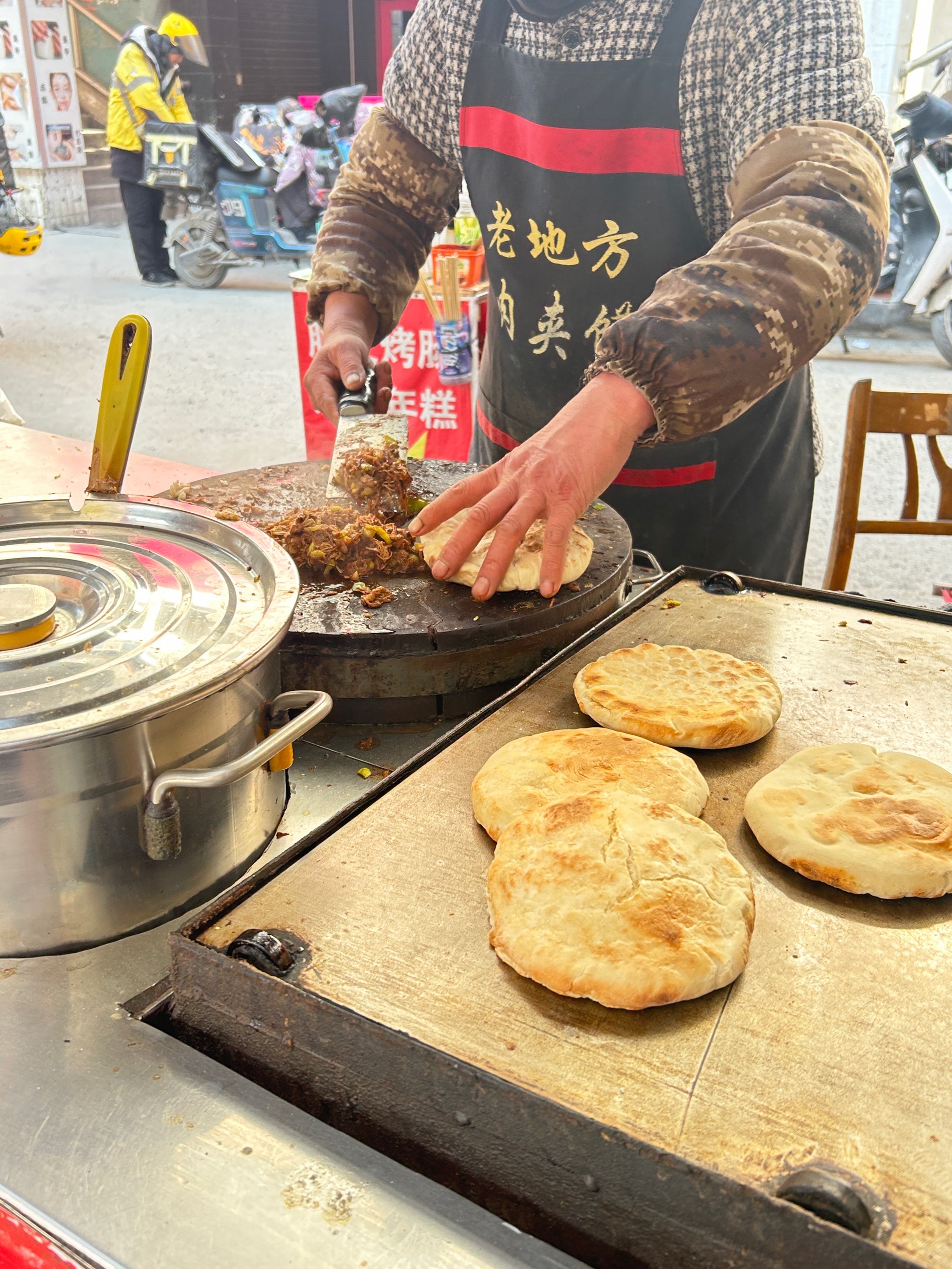 肉夹馍摆摊照片图片