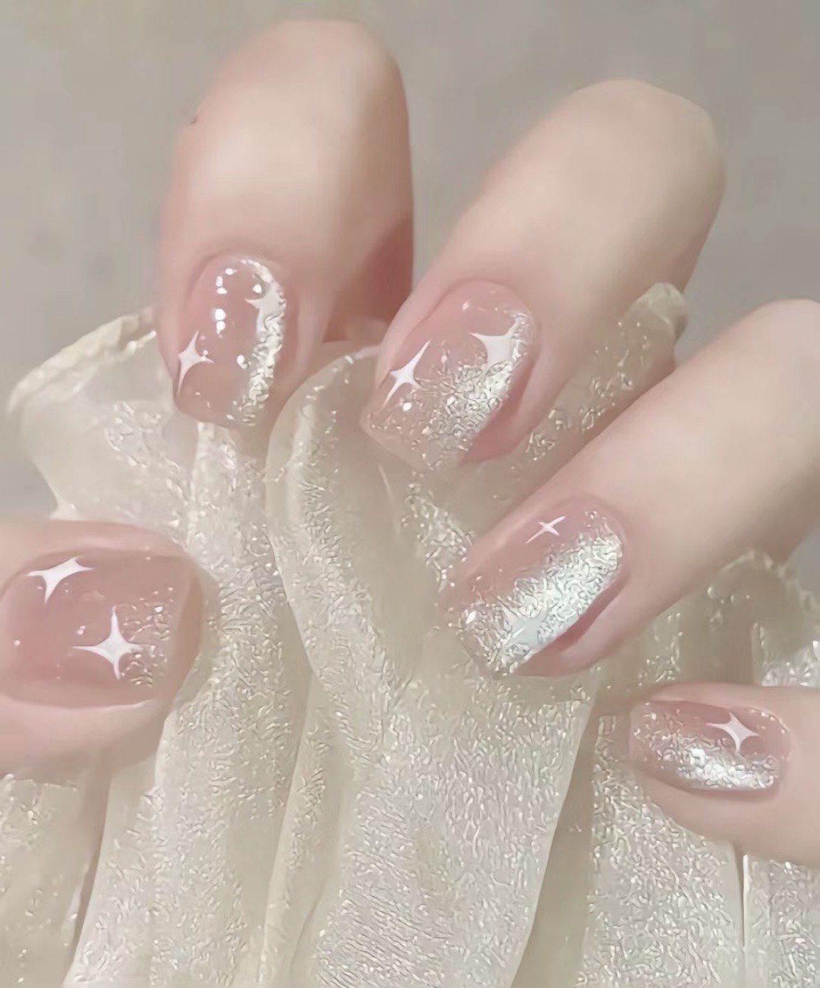 清透系美甲,清凉一夏