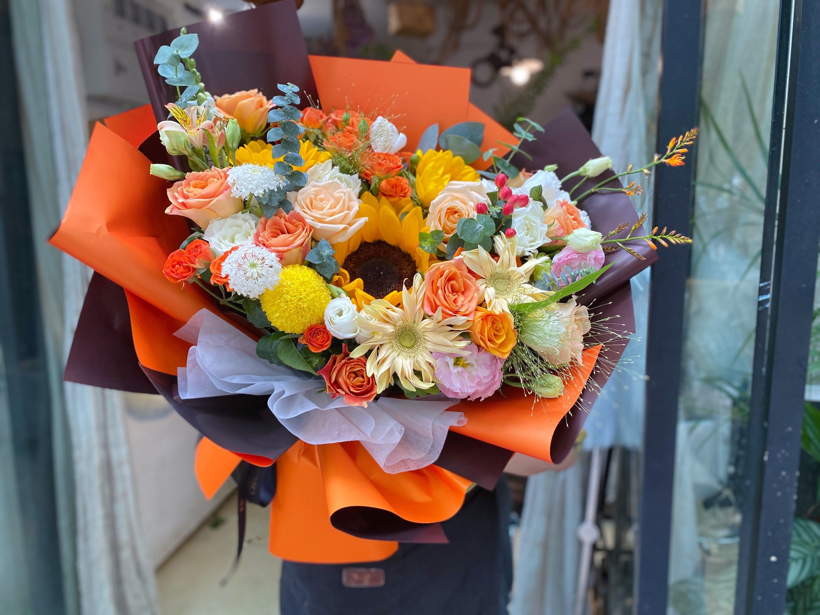 爱马仕橙向日葵花束