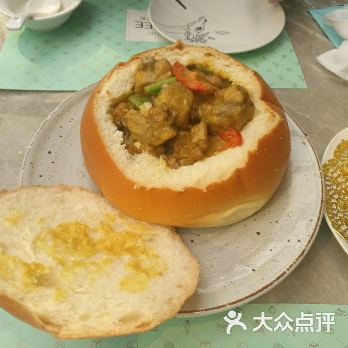 大树餐厅咖喱面包鸡图片