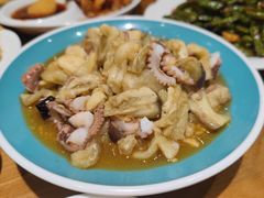 茄子拌八带-晚归月亮湾私家菜(临邑路店)