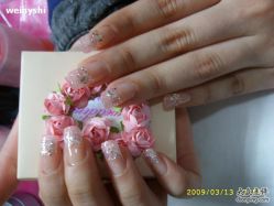 粉色光疗-星美甲