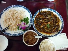 清炒虾仁+响油鳝糊+糖粥-吴门人家·苏宴宫廷菜(拙政园店)