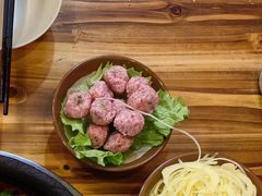 手打贡菜肉圆子-笔记安顺夺夺粉火锅(龙湾万达店)