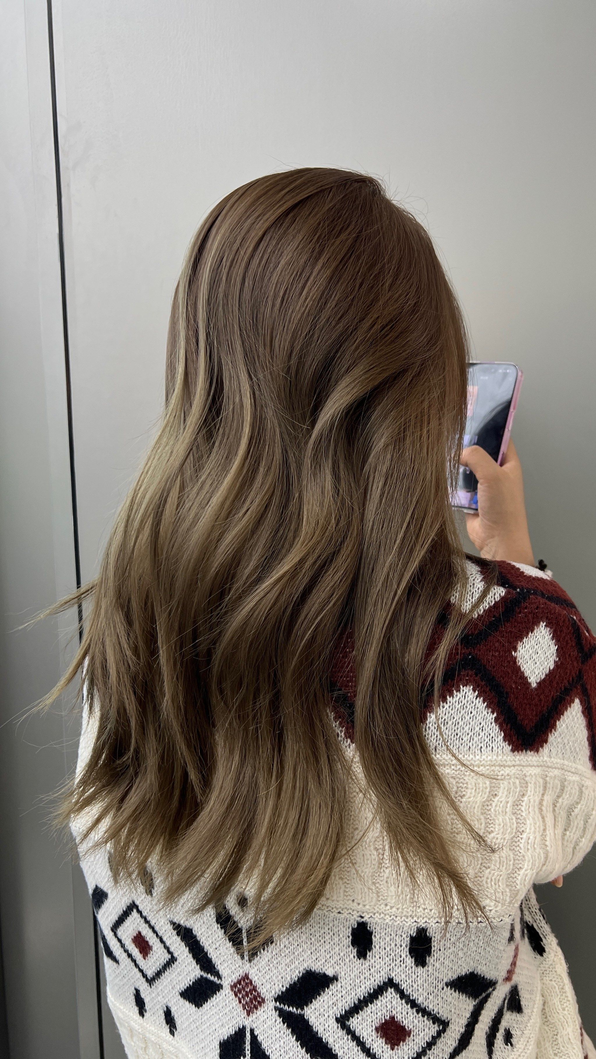 灰棕混搭染发体验