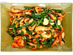 韭菜炒虾-洱海渔家饭庄