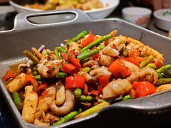 铁板八爪鱼炒年糕-老头儿油爆虾(星光一期店)