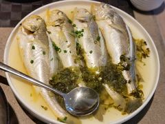 雪菜汁蒸小黄鱼-宁海安岚·南溪阁全日餐厅