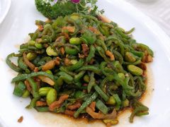 青椒毛豆米肉丝-怡园饭店-餐厅(四望亭店)