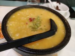 咸蛋黄煲米捞虾滑-付掌柜在成都·热炒砂锅集(金禾店)